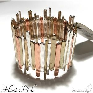 HOST PICK | 3-Tone Textured Bars Bracelet - NWT